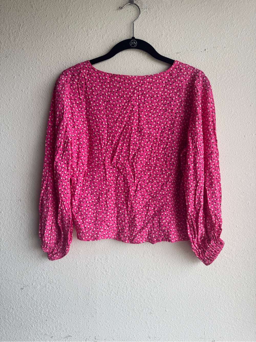 Rolla’s Roxanne Mini Tulips Blouse Medium Hot Pink Floral Feminine Boho 90s Y2K - Picture 6 of 9
